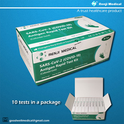 Renji   Cotonete rápido de Kit Nasal do teste do antígeno de COVID 19 (ouro coloidal) 10 - 15Min