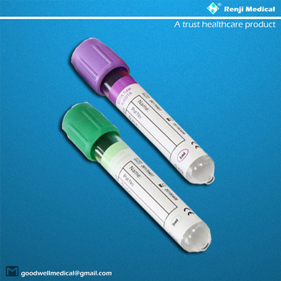 Tubos plásticos da coleção do sangue do fluoreto de Renji Sodium com parte superior vermelha do BD