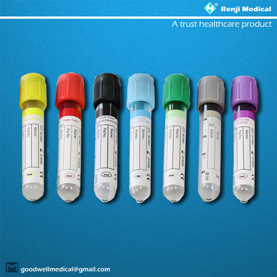 Tubos plásticos da coleção do sangue do fluoreto de Renji Sodium com parte superior vermelha do BD