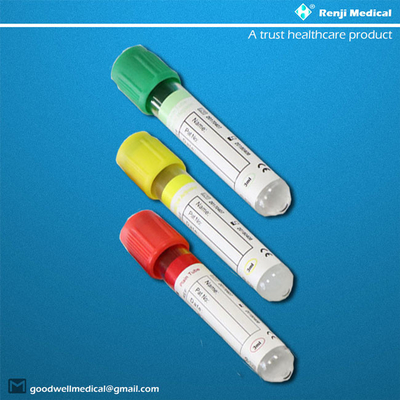 Tubos plásticos da coleção do sangue do fluoreto de Renji Sodium com parte superior vermelha do BD