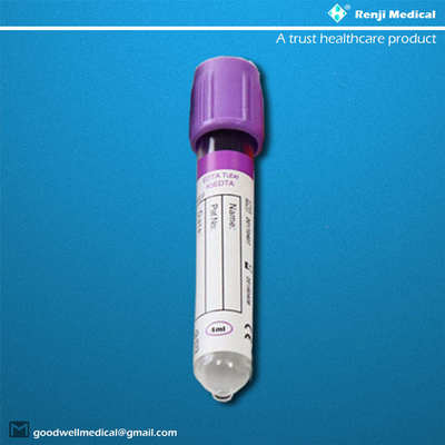 Tubos descartáveis da coleção do sangue do vácuo do EDTA usados na hematologia 5ml 6ml