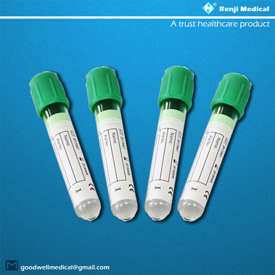 Tubo 13x100mm do sangue da heparina do sódio do vácuo para a separação do plasma