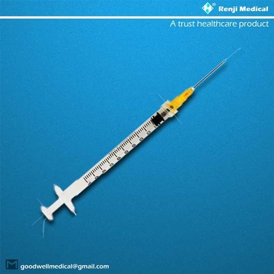 Materiais de consumo médicos descartáveis esterilizados, seringa 1ml da classe III com agulha