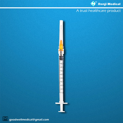 Materiais de consumo médicos descartáveis de MSDS, seringa do fechamento de 25G 1ml Luer com agulha