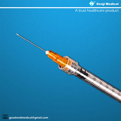 Materiais de consumo médicos descartáveis de MSDS, seringa do fechamento de 25G 1ml Luer com agulha